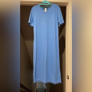Lands End blue cotton knit dress, medium